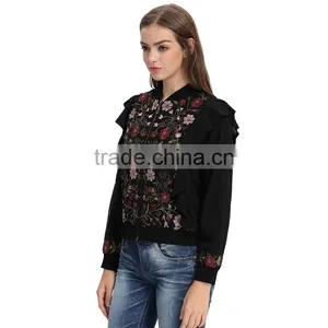 Latest Fashion Custom Women Bomber Flower Jacket thumbnail-3
