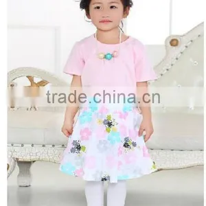 2016 China Product and Low Price Wholesale Pleated Skitrs Set With Top and Skirt and Headband for 6months -8years Baby Kids thumbnail-5
