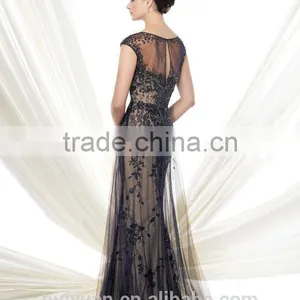 Black Lace Deep v Neck off Shoulder Mother Bride Elegant Evening Summer Dresses thumbnail-2