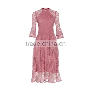 Maxnegio Topshop Pleated Lace Maxi Causal Dress thumbnail-6