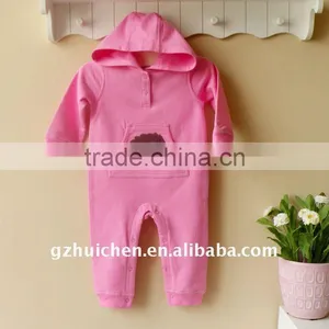 2011 Autumn Baby Wear 100% Cotton Embroider Hooded Romper thumbnail-1