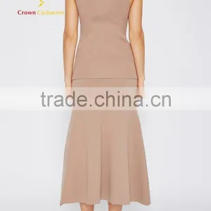 Women Winter Knit Cashmere Sleeveless Sweater Pullover thumbnail-2