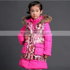 Two Pieces Long Winter Coat for Fancy Girl Children Frozen Coat for Winter thumbnail-4