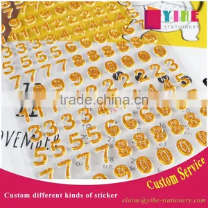 Custom Cheap Adhesive Sticker Alphabet / Number Shape Glitter Sticker Children DIY Sticker thumbnail-1