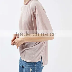 Blank Women Metallic Batwing T-shirt thumbnail-3