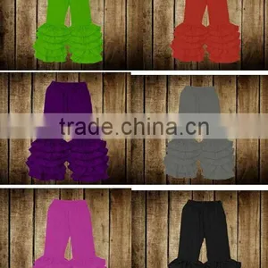 2016 Latest Designs Baby Muliti Ruffles Pants Girls Soild Colorful Leggings Kids Children Girls' Wholesale Ruffle Legging Pants thumbnail-1