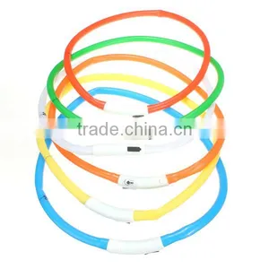 Newest USB Rechargeable Led Dog Pet Flashing Collar Light Up Chargeable Night Safety Necklace Free Size Si Colors Convinient thumbnail-5