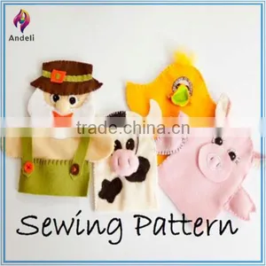 Sewing Pattern 4 Felt Hand Puppets, With Showing a Farm Animal Set thumbnail-1
