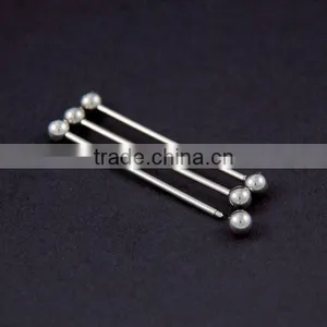 Wholesale New Hot Charm 14G 316L Surgical Stainless Steel Industrial Long Barbell Tongue Ring thumbnail-1