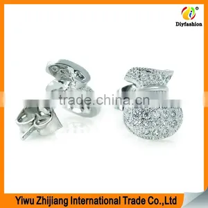 2017 New Fashion Inlay Zircon Platinum Plating Purse Stud Earrings thumbnail-1