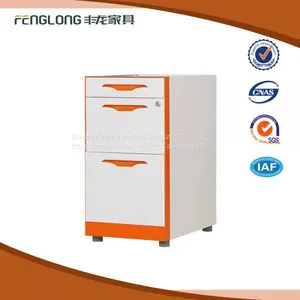 Factory Cheap Price Metal Storage 3 Drawer Pedestal Movable File Cabinet thumbnail-1