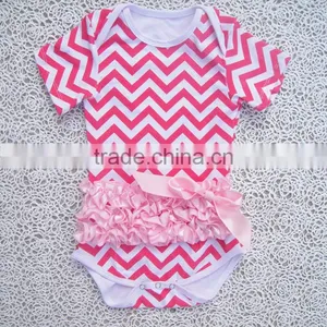 Carter's Girl Cotton Chevron Prints Multi Colors Satin Ruffles Romper thumbnail-2
