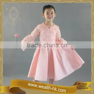 Rosebud Flower Long Sleeves Girls Princess Dress thumbnail-1