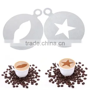 Hot Selling 6 Different Model Coffee Stencil Template for Decoration thumbnail-2