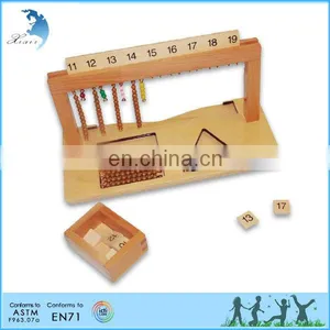 Preschool Wooden Educational Montessori Material EN71 Mathematic Toy Teen Bead Hanger thumbnail-1