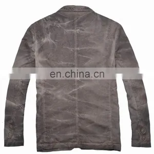 2015 Lastest Fashion Suit Style Slim Fit Leather Jacket thumbnail-3