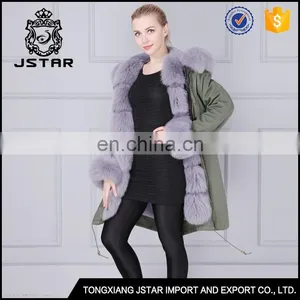 Couple Style Fashion Long Natural Fur Coat Fur Trim thumbnail-2