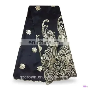 High Quality Raw Silk George Lace Fabric With Sequins Indian Raw Silk George Fabrics S170307002 thumbnail-2