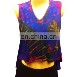 Wholesales Fashion Sexy V Neck Shirt and Tiedye Color Combinations. thumbnail-1