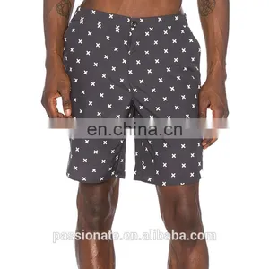 Mens Charcoal Grey Swim Shorts With Back Zippered Pocket thumbnail-1