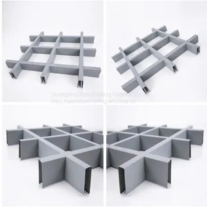 Wooden Grain Aluminum Grille Ceiling/High Quality of Aluminum Grid Ceiling for Airport/Manufacturer of Aluminum Grille Ceiling thumbnail-4