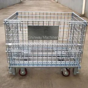 Welded Heavy Duty Wire Storage Basket With Wheels thumbnail-1