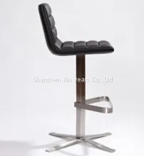 Adjustable Height Bar Stool With Stainless Steel Base thumbnail-1