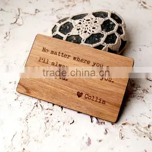 Custom Made Logo and Painted Color Wooden Wallet Insert Card,wood Wallet Card thumbnail-1