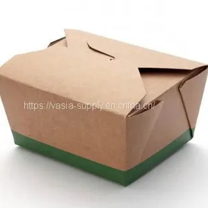 Kraft Takeaway Compostable Hot Food Box 1300ml Kraft Food Packaging thumbnail-1