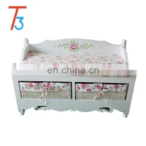 Solid Wood Sofa Storage Cabinet Creative Bamboo Drawer thumbnail-2