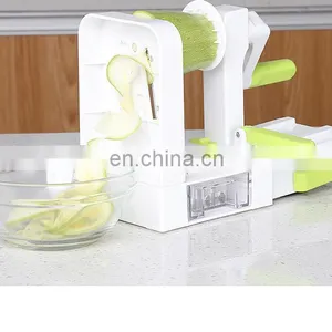 Manual Chopper Kitchen Plastic Hand Tabletop Cutter Fruit Peeler Multipurpose Spiral Vegetable Slicer thumbnail-5