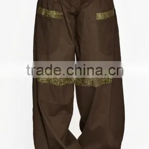 Indian Men Women Unisex Multi Color Cotton Alladin Harem Pants With Stylish Two Pockets thumbnail-3