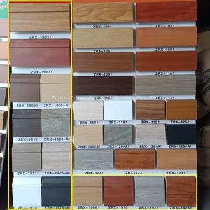 7 cm Composite Baseboard Laminate Floor Wooden Corner Line Foshan Wholesale Black and White Wood Grain MDF Foot Line thumbnail-5