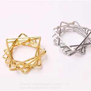 Bulk Selling Unique Metal Napkin Buckle Hoop Irregular Rings Circle Serviette Holder thumbnail-4