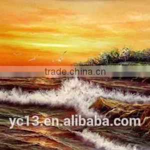 100%handmade on Canvas Seascape Landscape Oil Paintings,home Decor Painting thumbnail-1