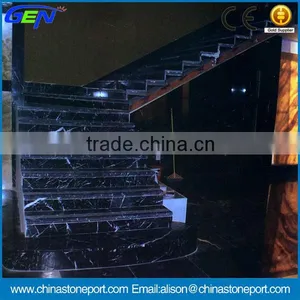 Chinese Cheap Nero Margiua Black Marble Polished Stairs thumbnail-1