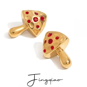 Custom Hip Hop Style Exaggerated Drop Oil Flower Stud Earrings for Wholesale thumbnail-1