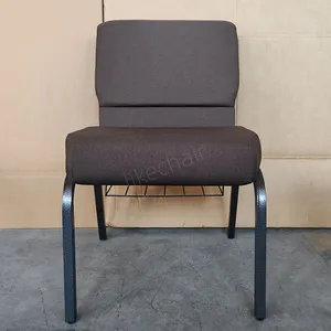Wholesale Modern Style Stackable Metal Steel Tube Armrest Padded Auditorium Chair Church Pew for Hotels Dining Theaters thumbnail-5