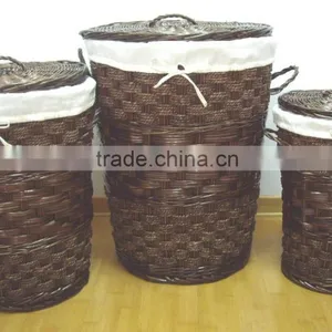 Durable Willow and Seagrass Hampers With Lid,laundry Basket,wicker Laundry Basket,set of 3 thumbnail-1