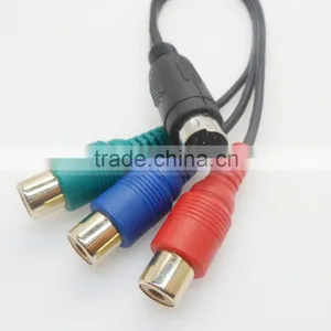 Red Blue Green S VHS 7PIN 9PIN Mini Din Male To Cinch RGB Female RCA Video Cable Cord thumbnail-3