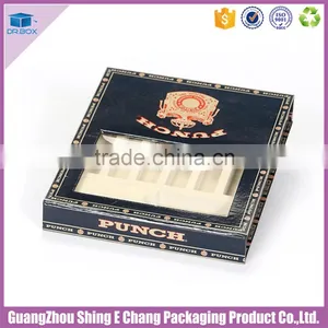Luxury Black Color Paper Print Cigar Package Box With a Clear Window thumbnail-3