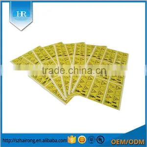 Waterproof Yellow Adhesive Warning Label thumbnail-6