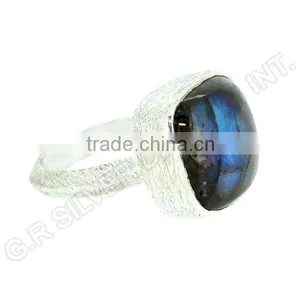 Natural Labradorite Cushion Cab Gemstone Ring,925 Sterling Silver Bezel Set Ring Jewelry thumbnail-2