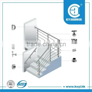Designed Stainless Steel Glass Handrail for Interior Stairs thumbnail-1