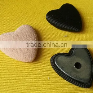 20MM Heart Shape Fabric Covered Button With 3mm Hole on Back -- F1559 thumbnail-5