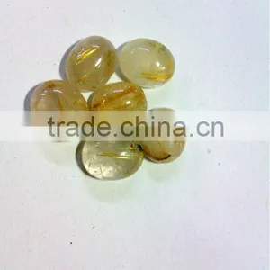 9 x 11mm Rutilated Quartz Oval Gemstone Cabochons thumbnail-1