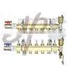 Brass Heating Manifold With Short Flow Meter and Ball Valve thumbnail-1