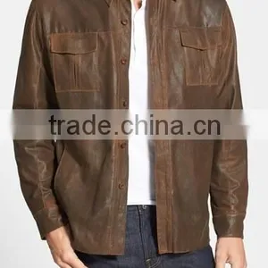 Shaded Brown Leather Jacket thumbnail-1