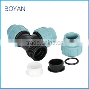 BOYAN Zhejiang Taizhou Light Blue 20mm-110mm for Irrigation Plastic Equal Tee pp Compression Fitting thumbnail-4