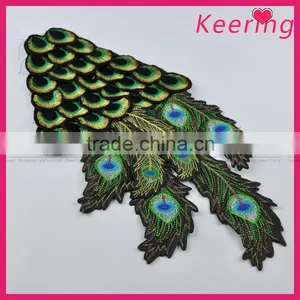 Handmade Peacock Applique Embroidery Designs for Wedding Dress Decoration thumbnail-1